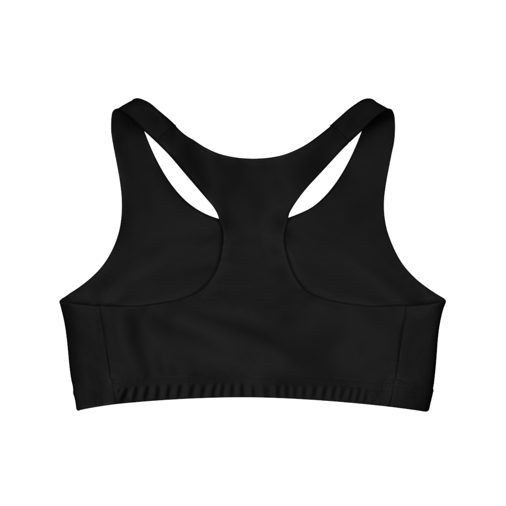 Seamless Sports Bra (AOP) - Black Distressed Logo