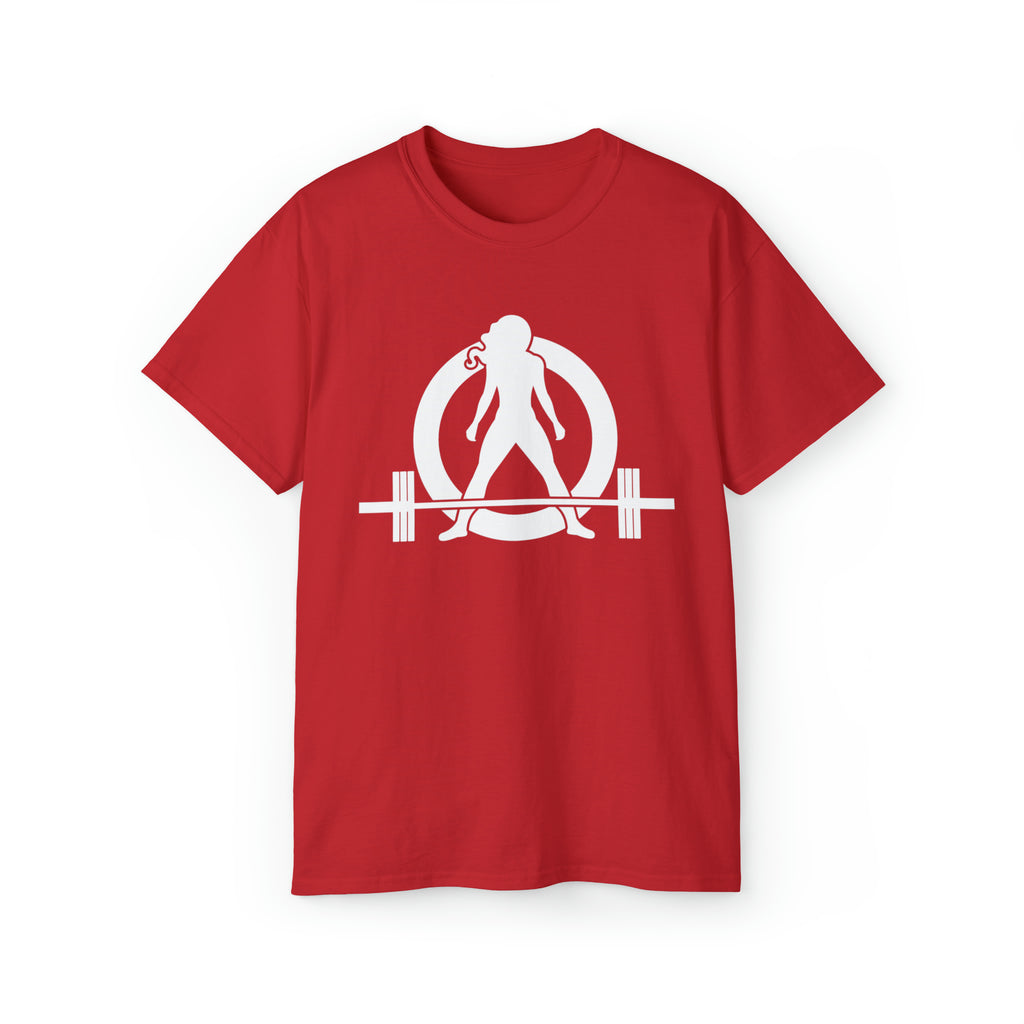 Unisex Ultra Cotton Tee - Classic White Logo - Plain Back