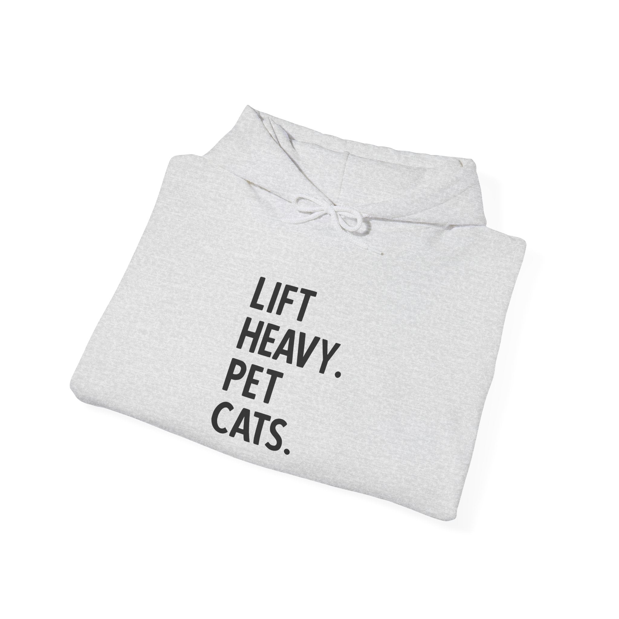 Lift Heavy Pet Cats – Unisex Heavy Blend™ Hooded Sweatshirt (Black Logo) 🏋️‍♂️🐱