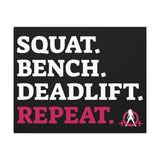 Squat. Bench. Deadlift. Repeat. - Fitness Motivational Canvas Art