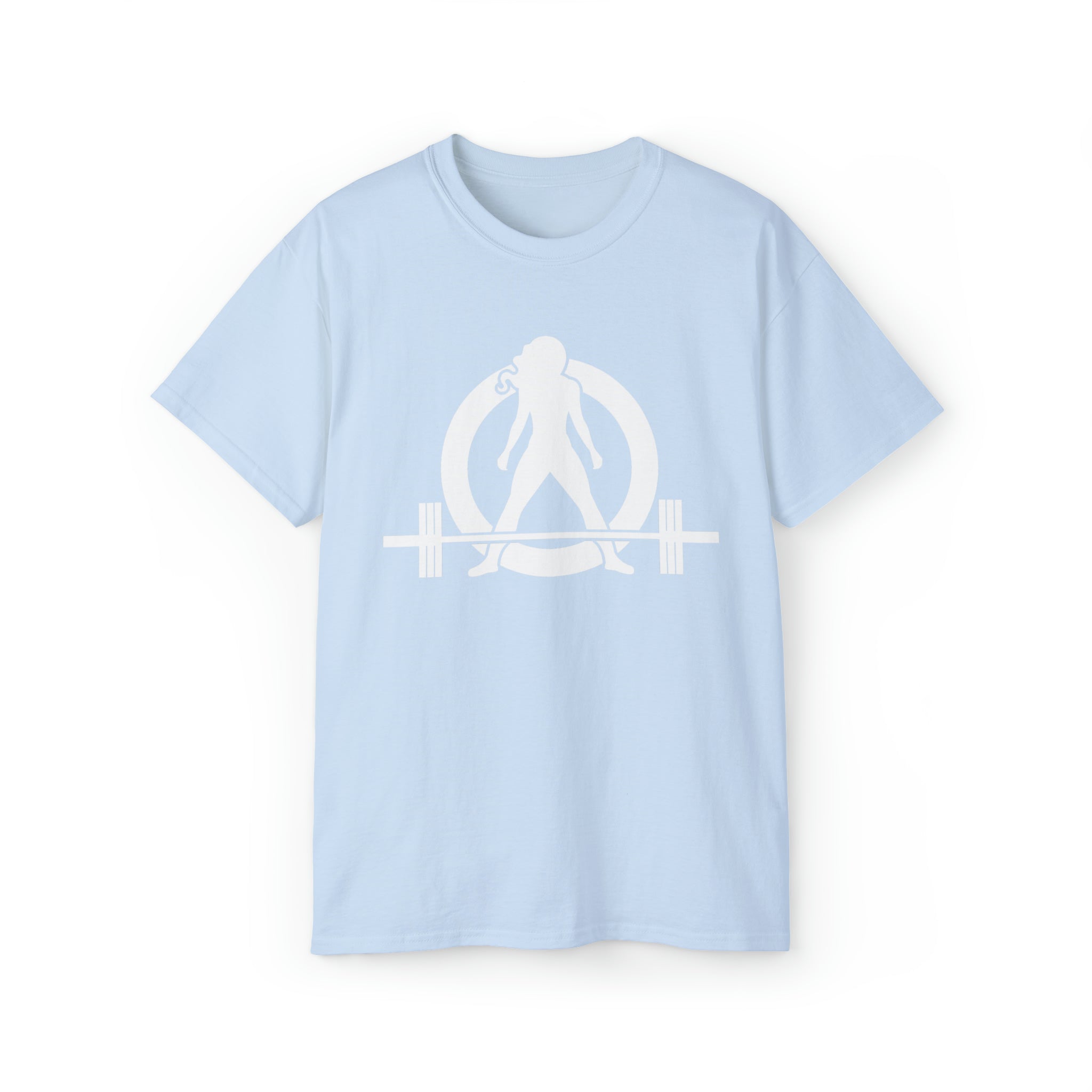 Unisex Ultra Cotton Tee - Classic White Logo - Plain Back