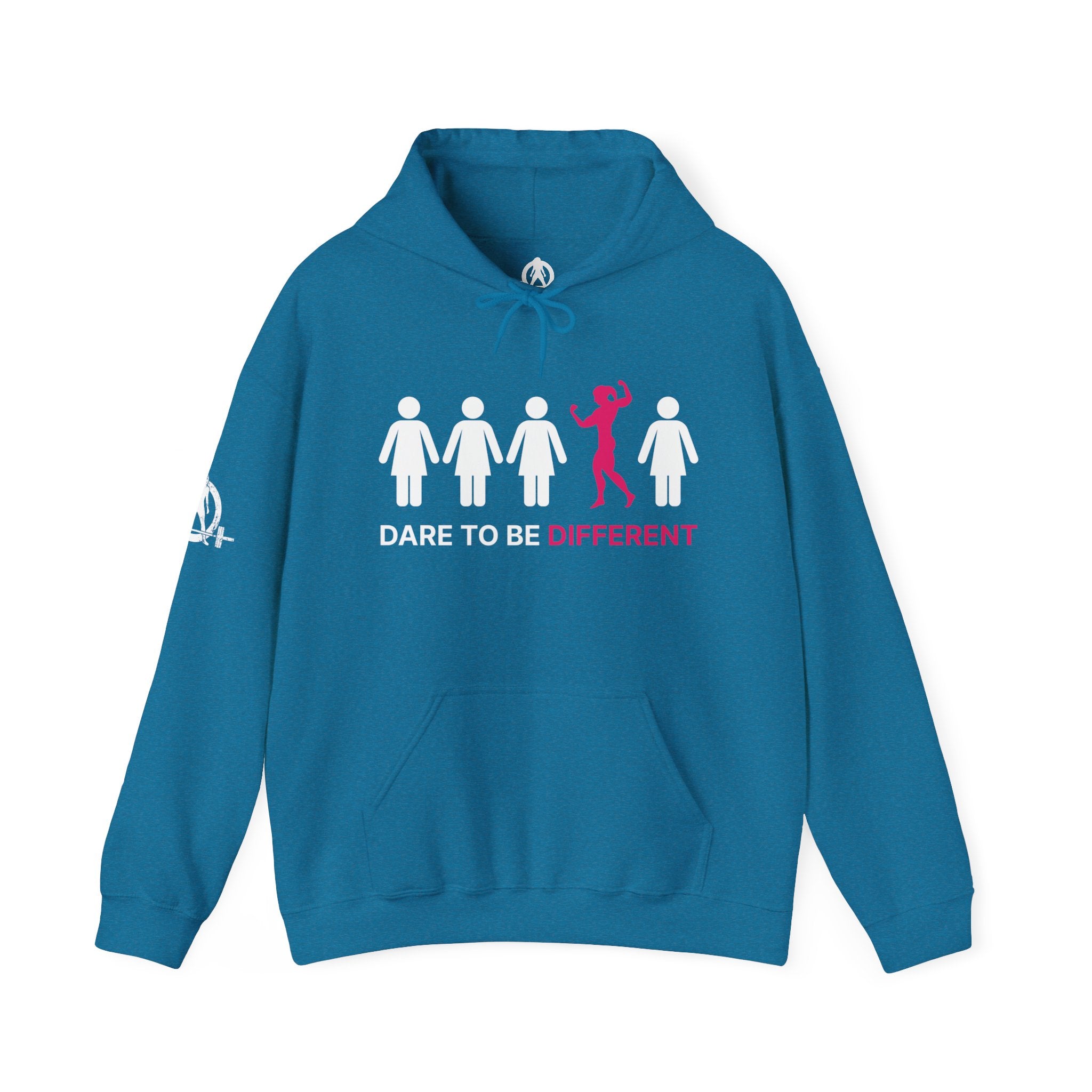 Dare To Be Different Flex - Unisex Heavy Blend Hooded Sweatshirt - White Print on Front & Back
