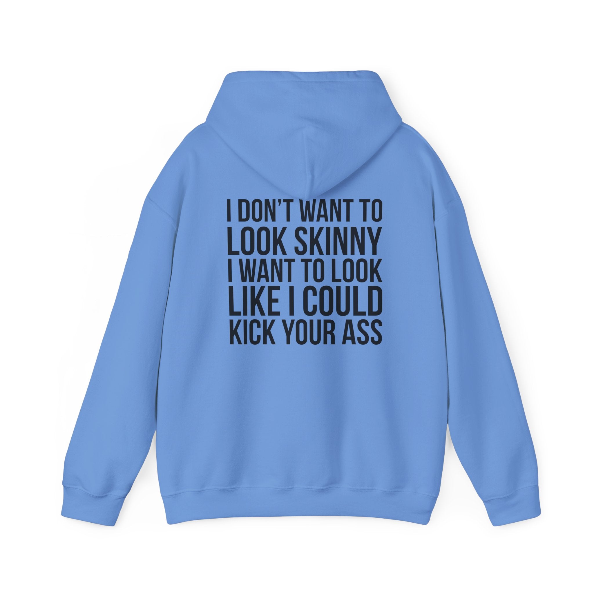 Kick Your Ass - Unisex Heavy Blend Hooded Sweatshirt  - Classic White Logo Front & Back