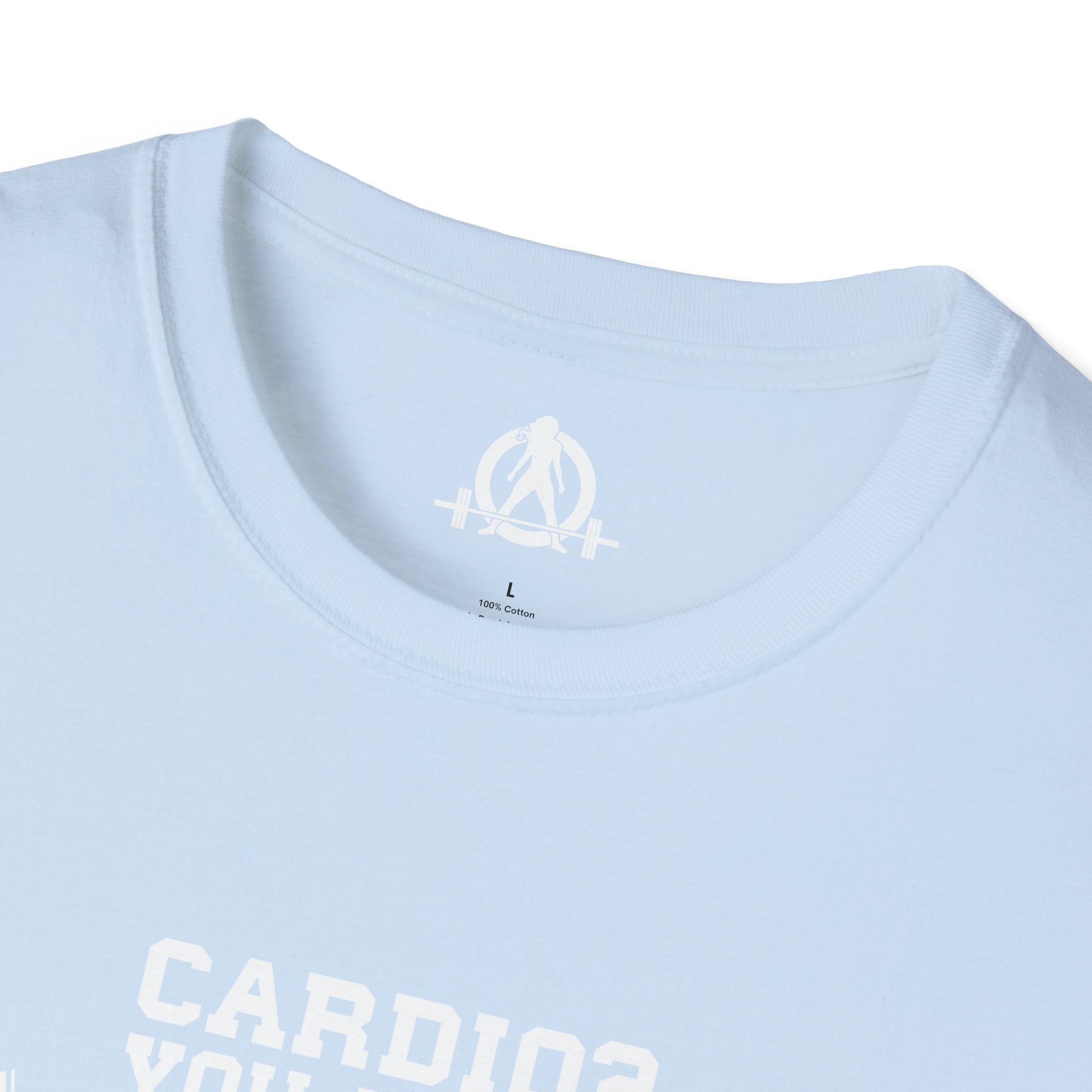 Cardio = Lift Weights Faster - Unisex Softstyle T-Shirt - Logo Front
