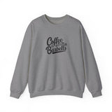 Coffee & Barbells - Unisex Heavy Blend™ Crewneck Sweatshirt - Black Logo on Front