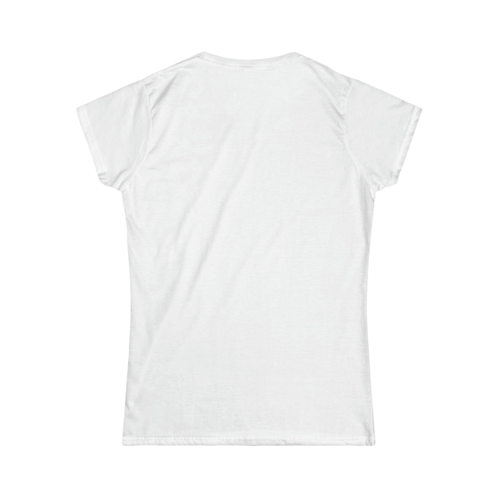 Iron Sharpens Iron - Women's Softstyle Tee - White Logo Print on Front & Back
