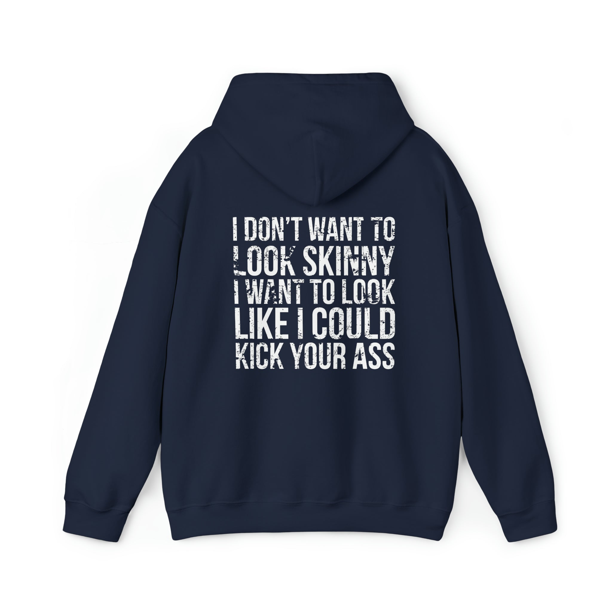 Kick Your Ass - Distressed White Logo  - Unisex Heavy Blend Hooded Sweatshirt (BEST SELLER)