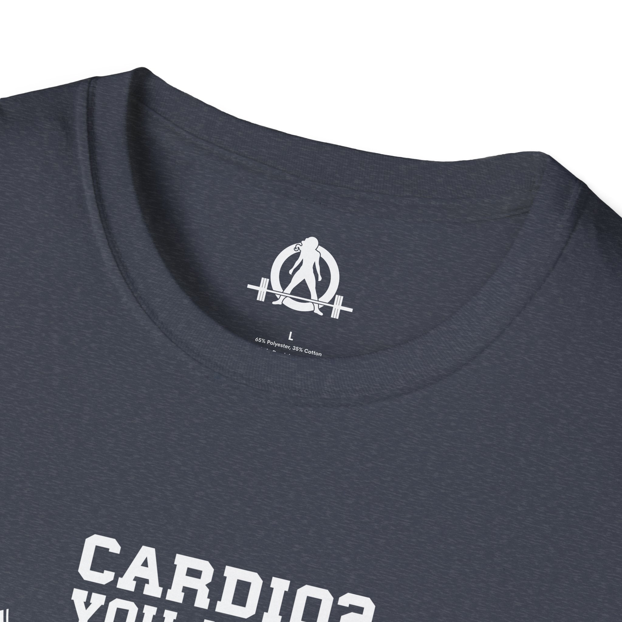 Cardio = Lift Weights Faster - Unisex Softstyle T-Shirt - Logo Front