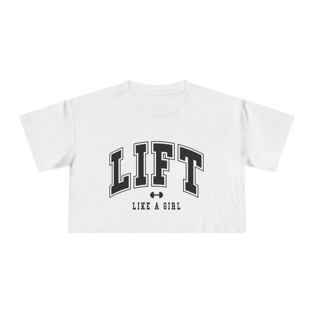 Lift Like A Girl - Women's Crop Tee - Black Logo