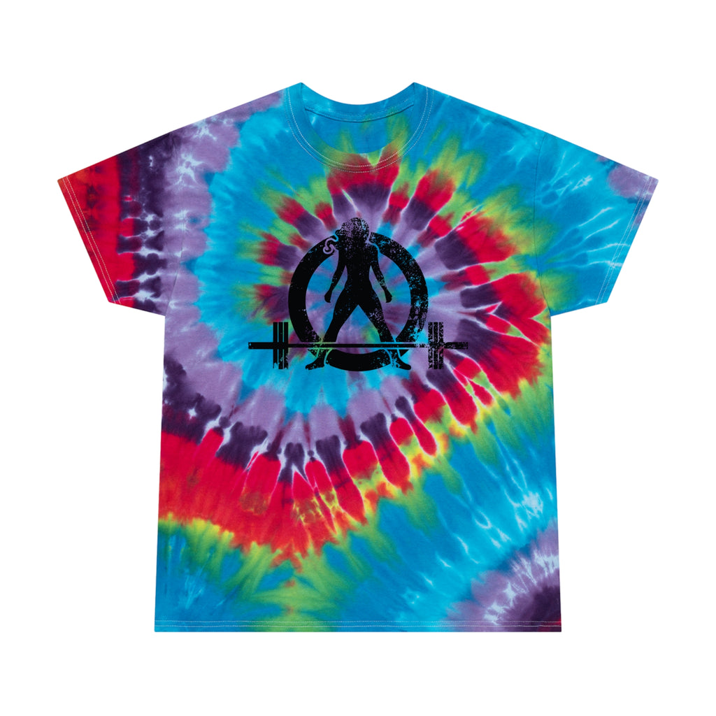 Tie-Dye Tee, Spiral - Distressed Black Logo