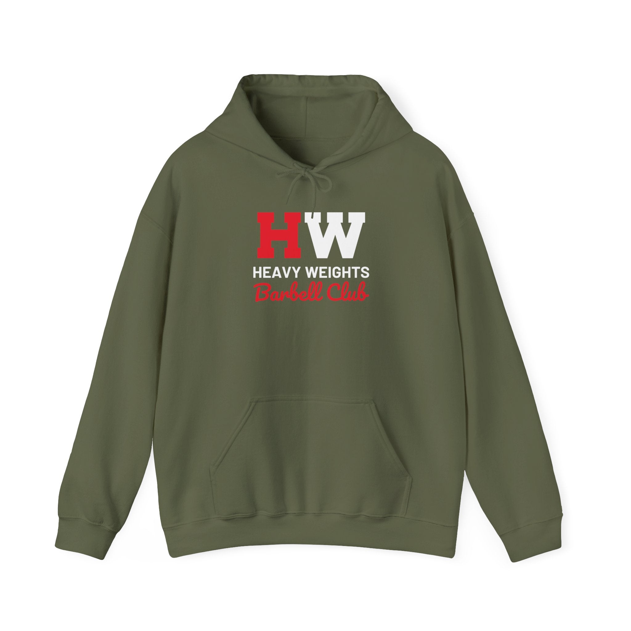 Heavy Weights Barbell Club  - Unisex Heavy Blend Hooded Sweatshirt  - Front Logo