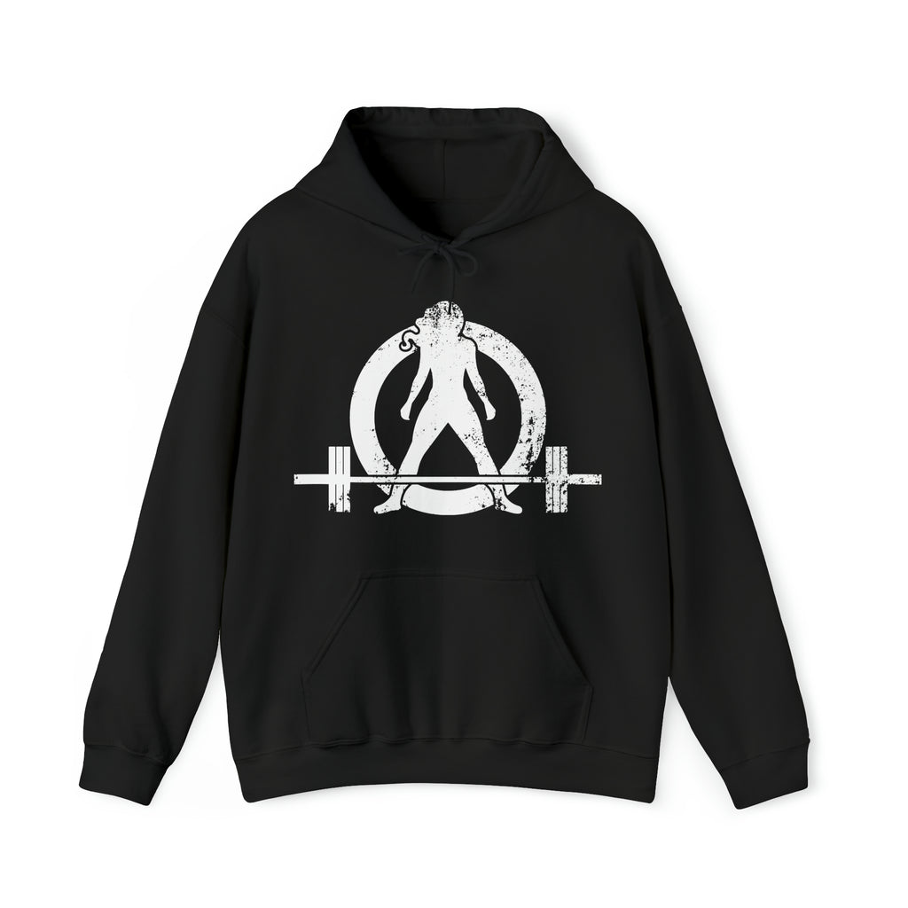 Kick Your Ass - Distressed White Logo  - Unisex Heavy Blend Hooded Sweatshirt (BEST SELLER)