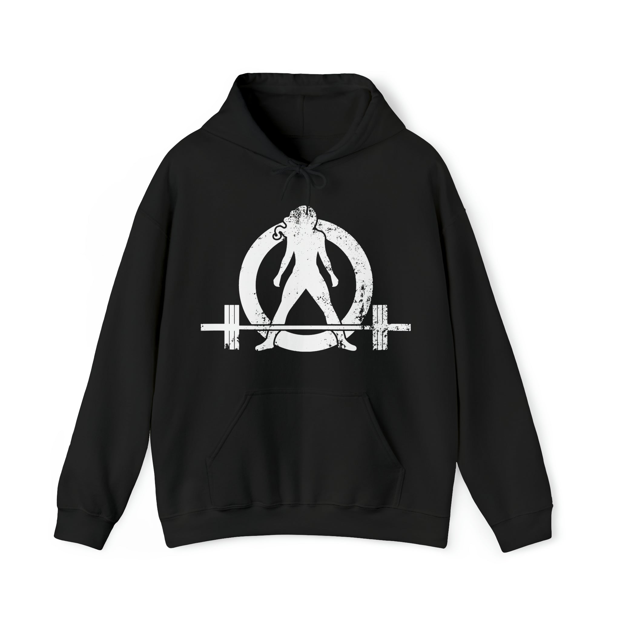 Kick Your Ass - Distressed White Logo  - Unisex Heavy Blend Hooded Sweatshirt (BEST SELLER)