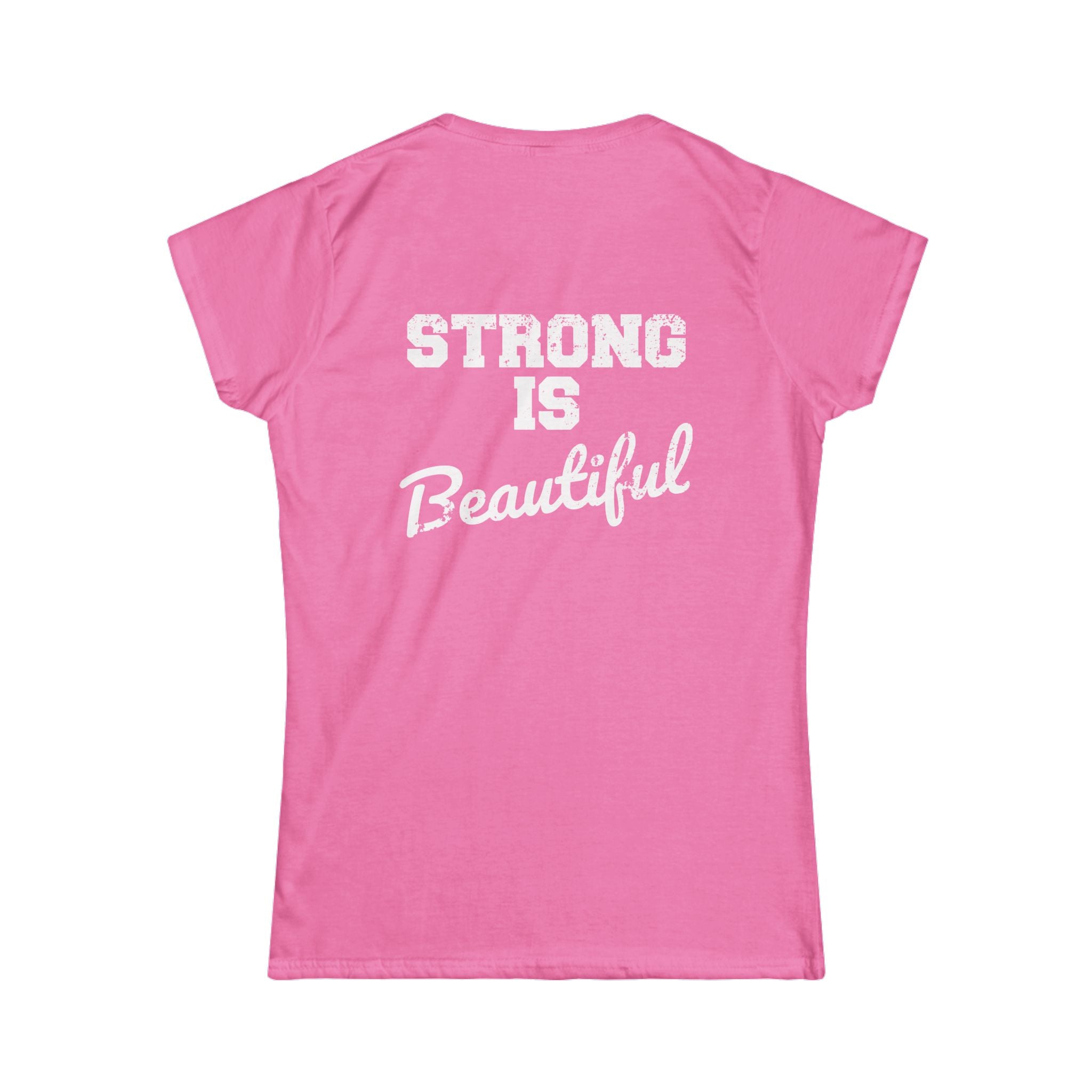 Strong Is Beautiful - Distressed White Logo - Women's Softstyle Tee (BEST SELLER)