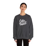 Coffee & Barbells - Unisex Heavy Blend™ Crewneck Sweatshirt - White Logo on Front