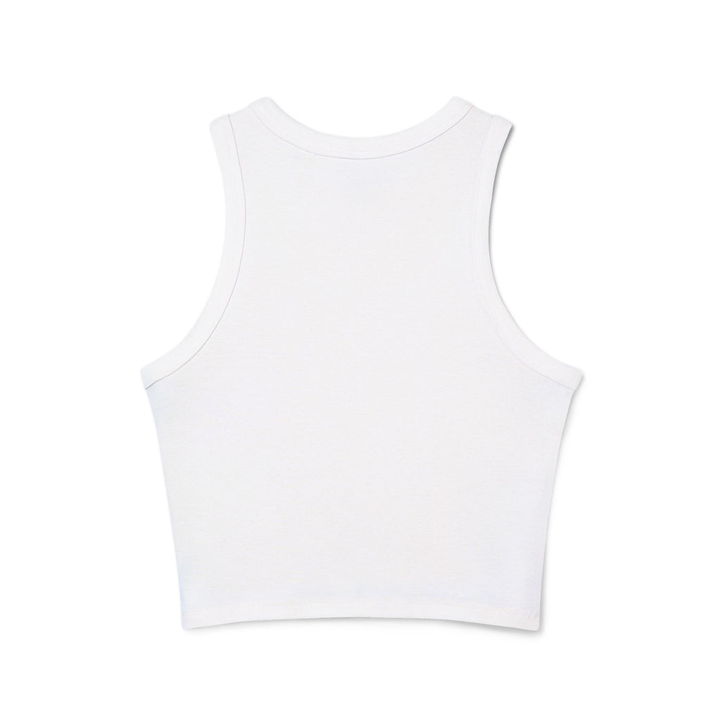 Chic Women's Micro Rib Tank Top, Casual Summer Top, Workout Tank, Layering Piece, Activewear, Relaxed Fit - Black Logo