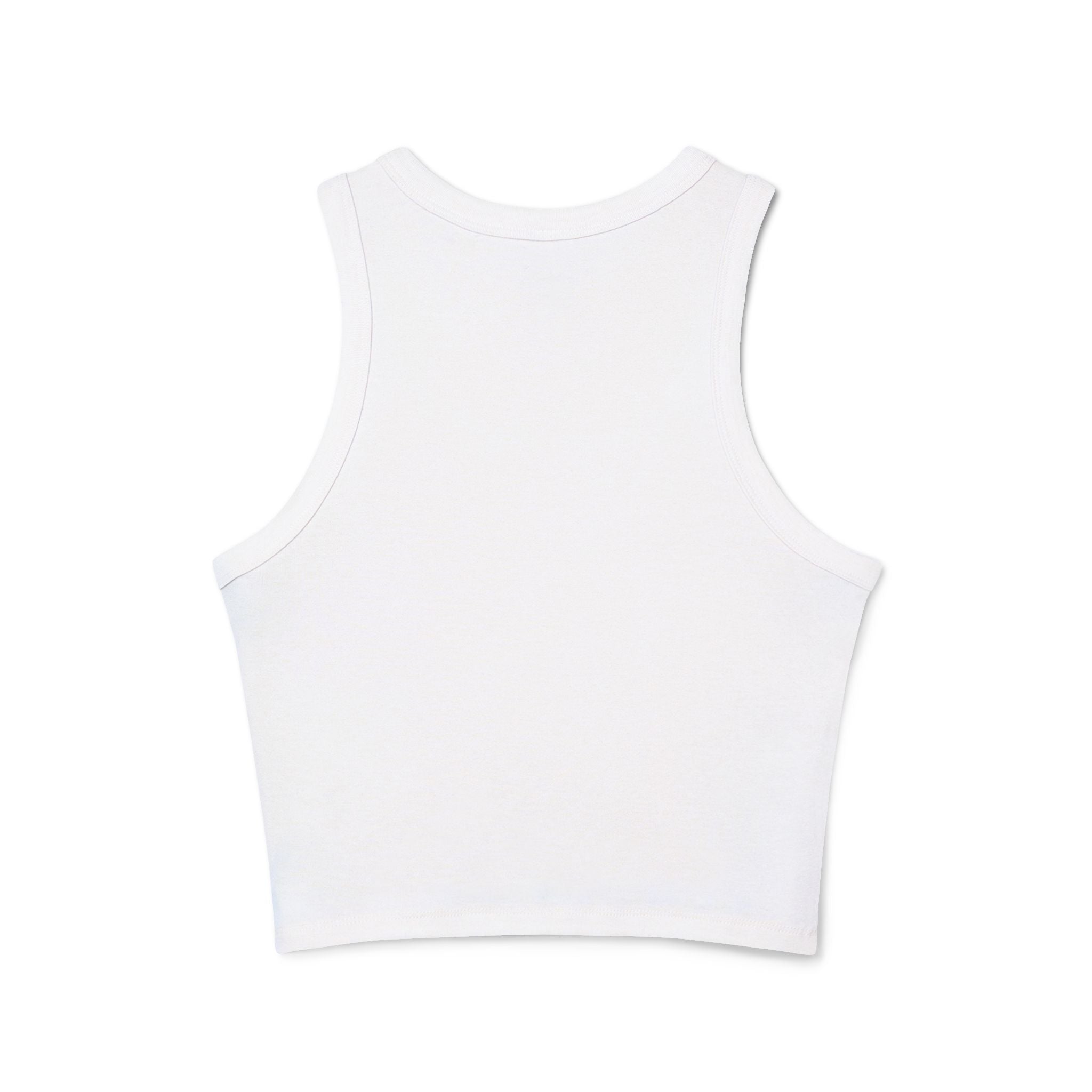 Chic Women's Micro Rib Tank Top, Casual Summer Top, Workout Tank, Layering Piece, Activewear, Relaxed Fit - Black Logo