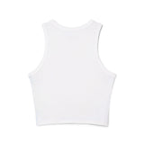 Chic Women's Micro Rib Tank Top, Casual Summer Top, Workout Tank, Layering Piece, Activewear, Relaxed Fit - Black Logo