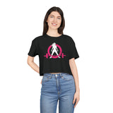 Distressed Collection - Women's Crop Tee - Black - Front Color Logo