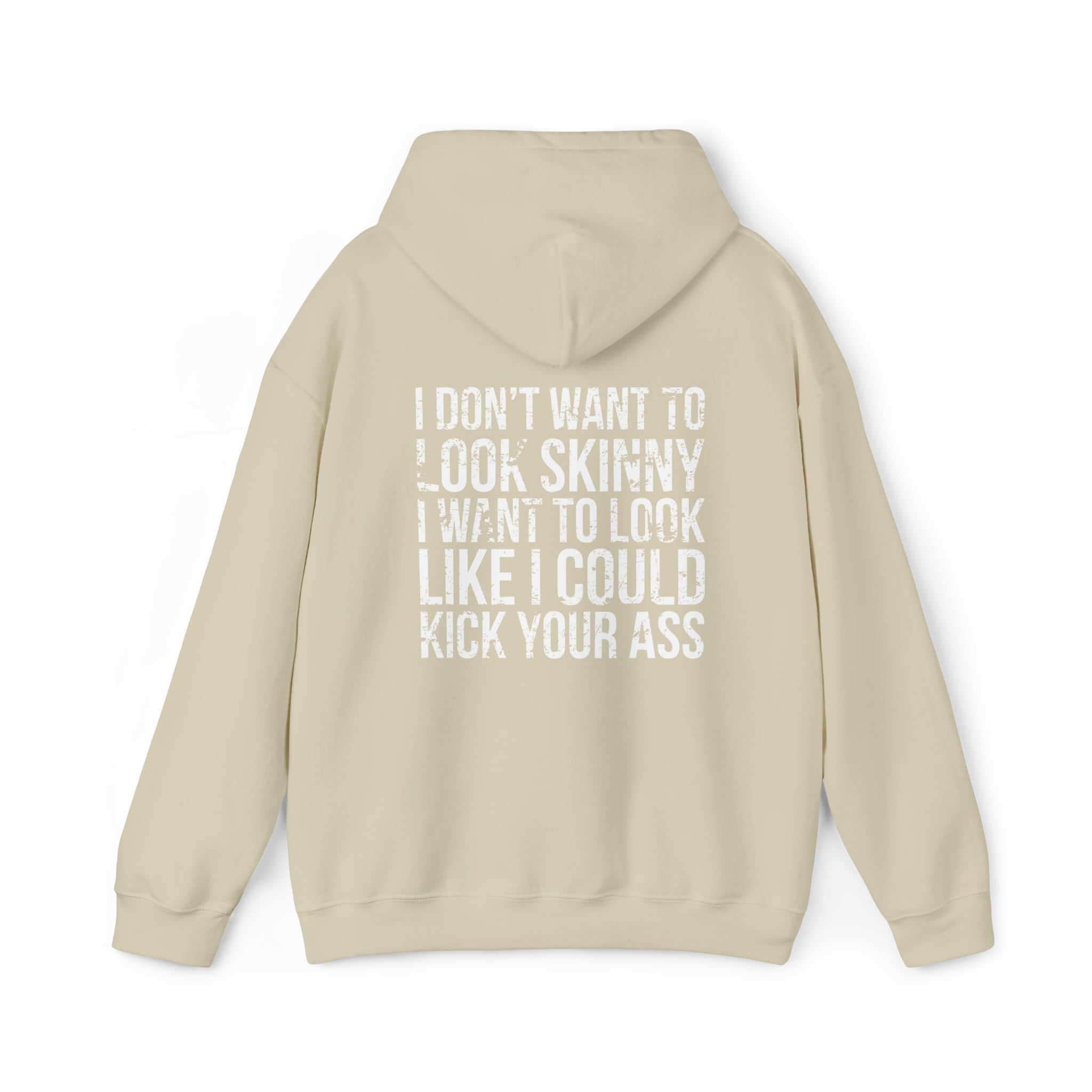 Kick Your Ass - Distressed White Logo  - Unisex Heavy Blend Hooded Sweatshirt (BEST SELLER)