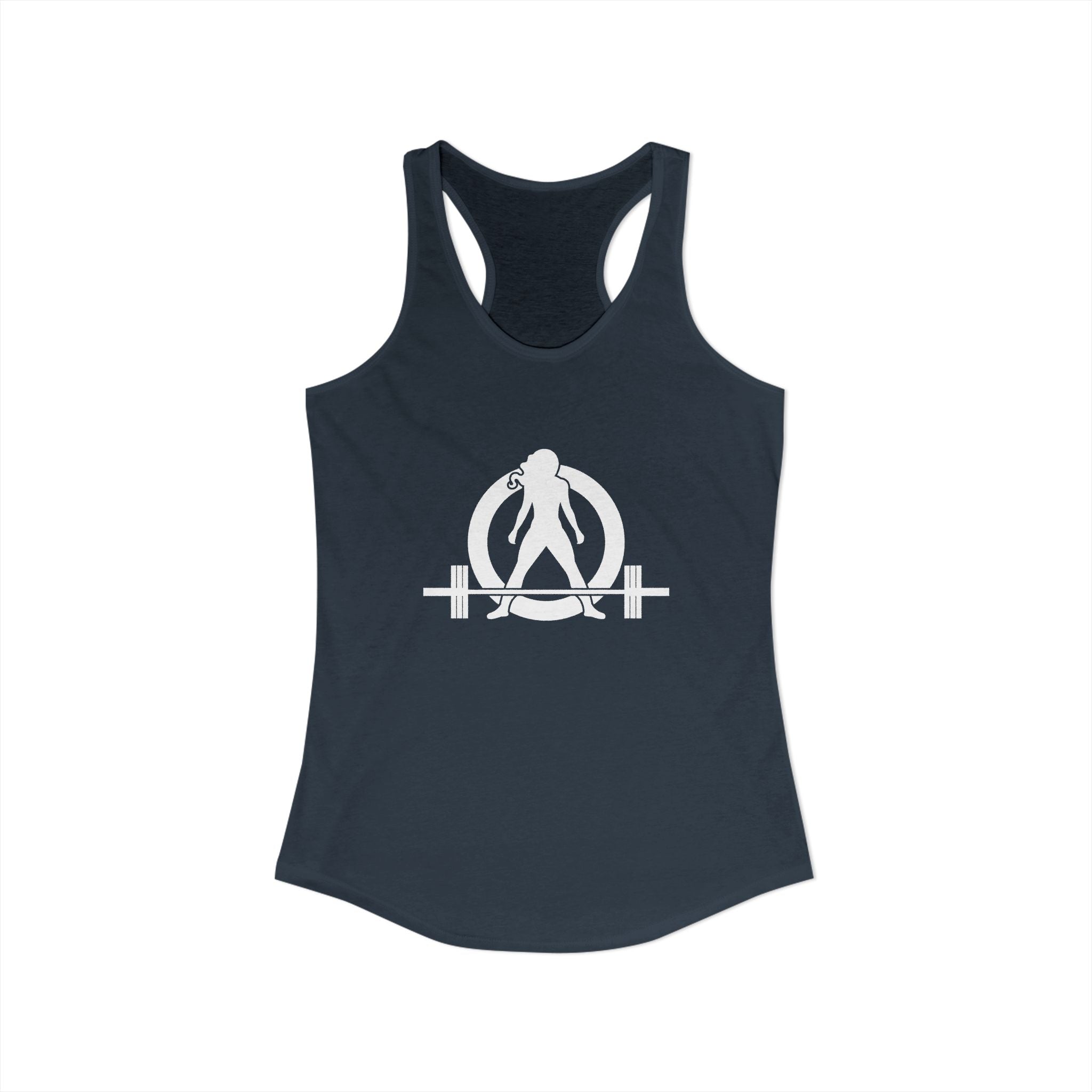 45 + 45 = 135 - Women's Ideal Racerback Tank - White Print Front & Back