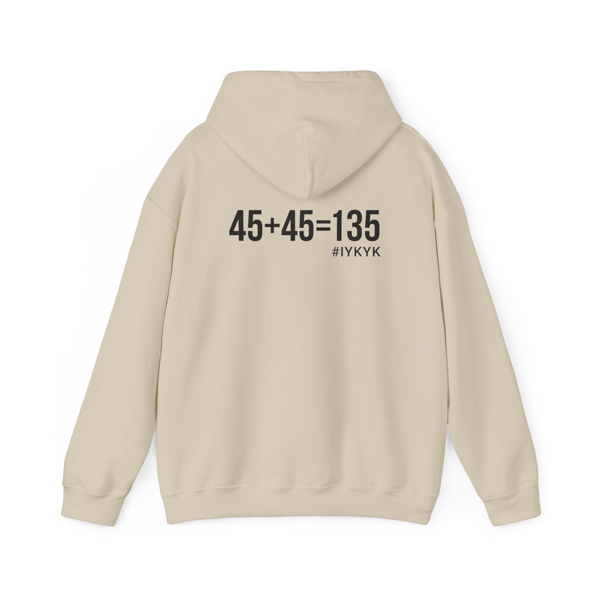 45 + 45 = 135 - Unisex Heavy Blend Hooded Sweatshirt  - Front & Back Print Black