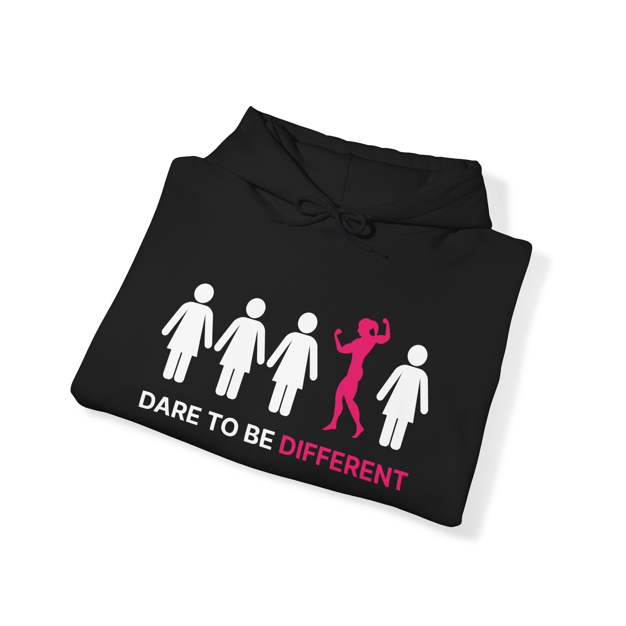 Dare To Be Different Flex - Unisex Heavy Blend Hooded Sweatshirt - White Print on Front & Back