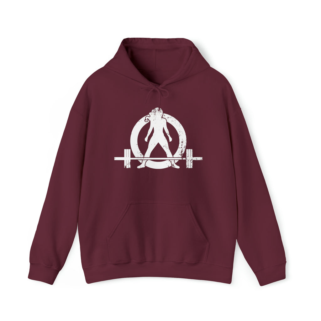 I Could Deadlift You. - Unisex Heavy Blend Hooded Sweatshirt - White Logo on Back