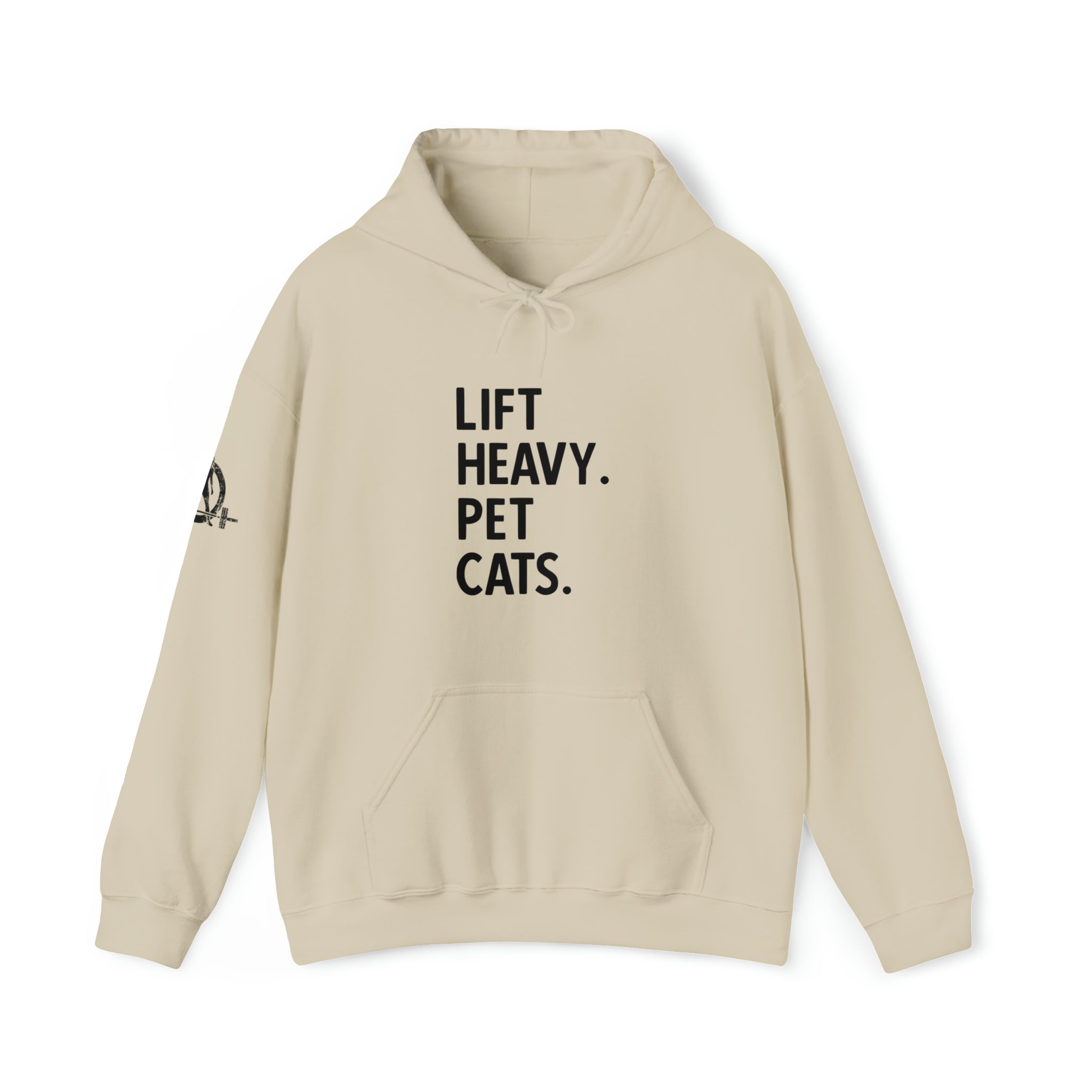 Lift Heavy Pet Cats - Unisex Heavy Blend Hooded Sweatshirt - Black Logo