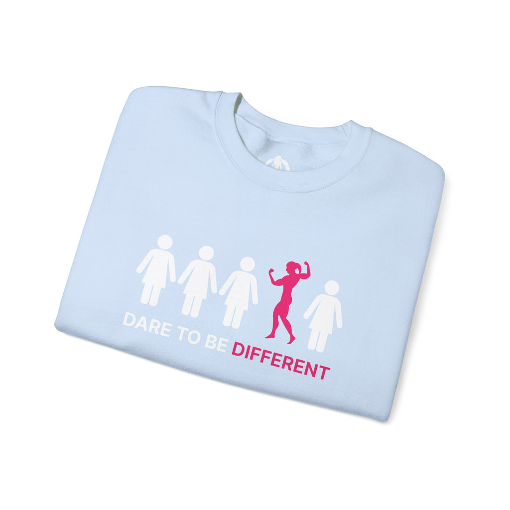 Dare To Be Different - Flex - Unisex Heavy Blend™ Crewneck Sweatshirt - Front  Logo Plain Back