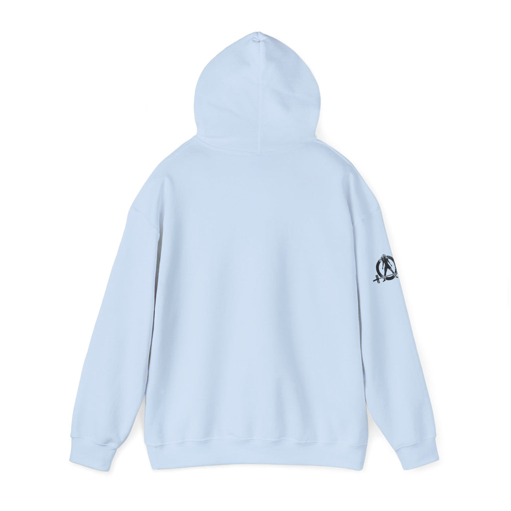 45 + 45 = 135 - Unisex Heavy Blend Hooded Sweatshirt  - Front Black & Shoulder Logo