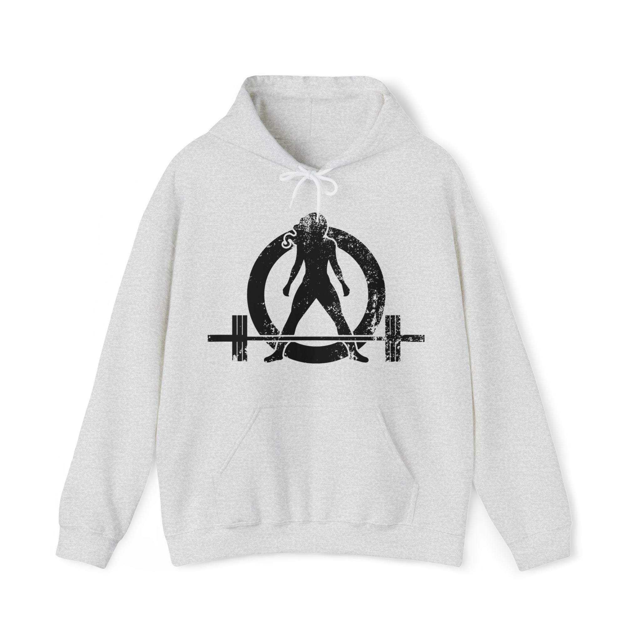 Distressed Black Logo - Plain Back - Unisex Heavy Blend Hooded Sweatshirt