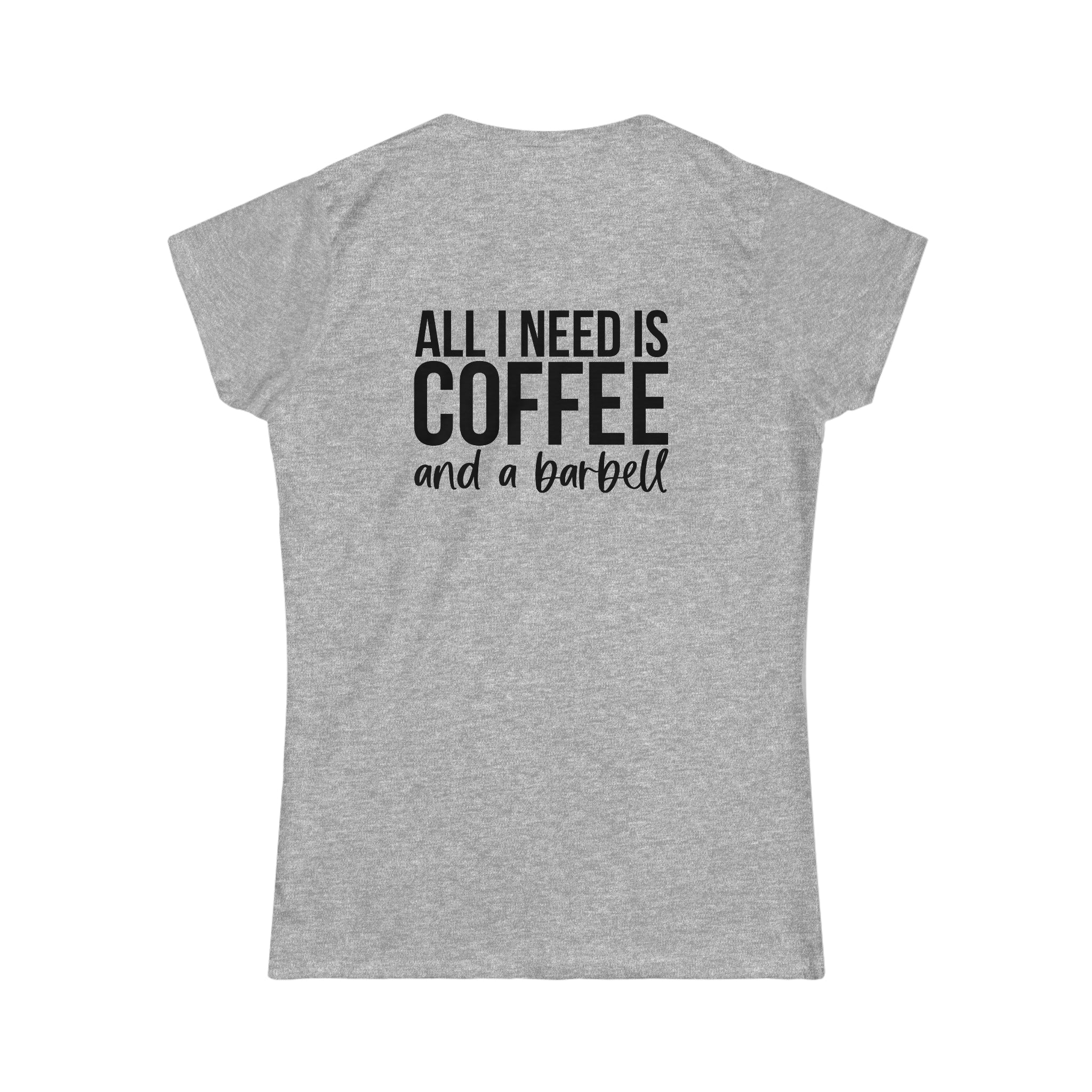 Coffee & A Barbell - Women's Softstyle Tee - Classic Color Logo