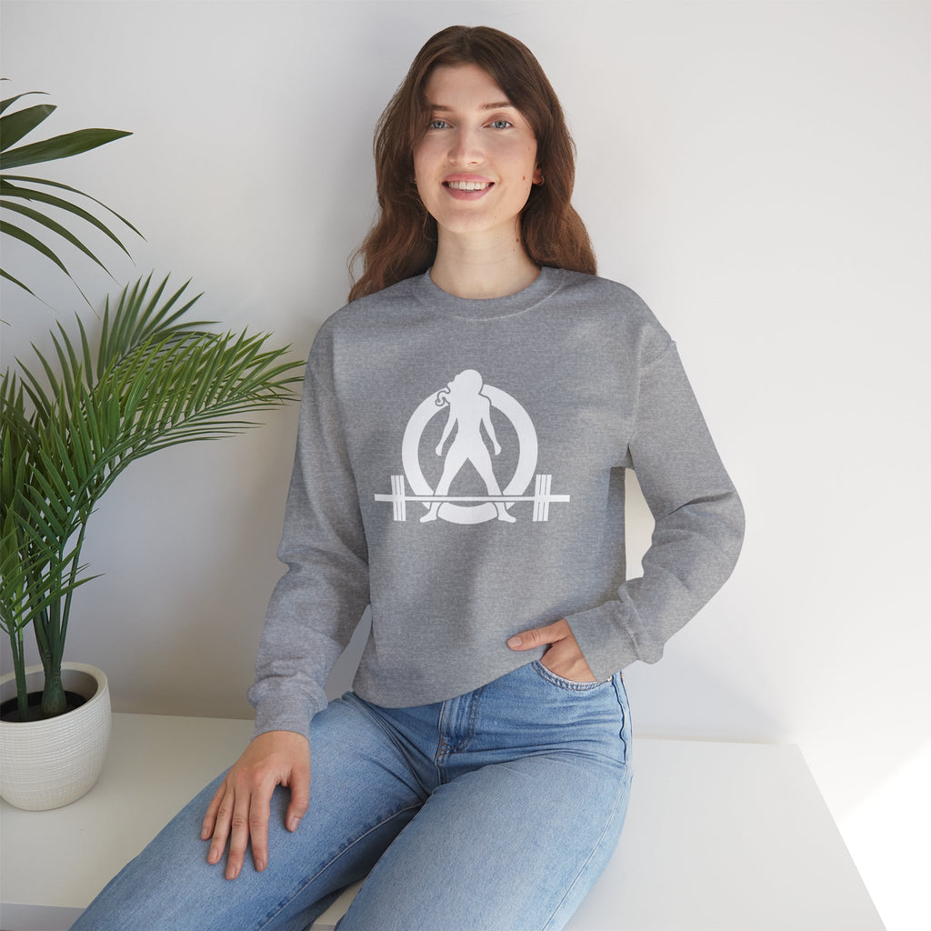Iron Sharpens Iron - Unisex Heavy Blend™ Crewneck Sweatshirt - Front White Logo - Print on Front & Back