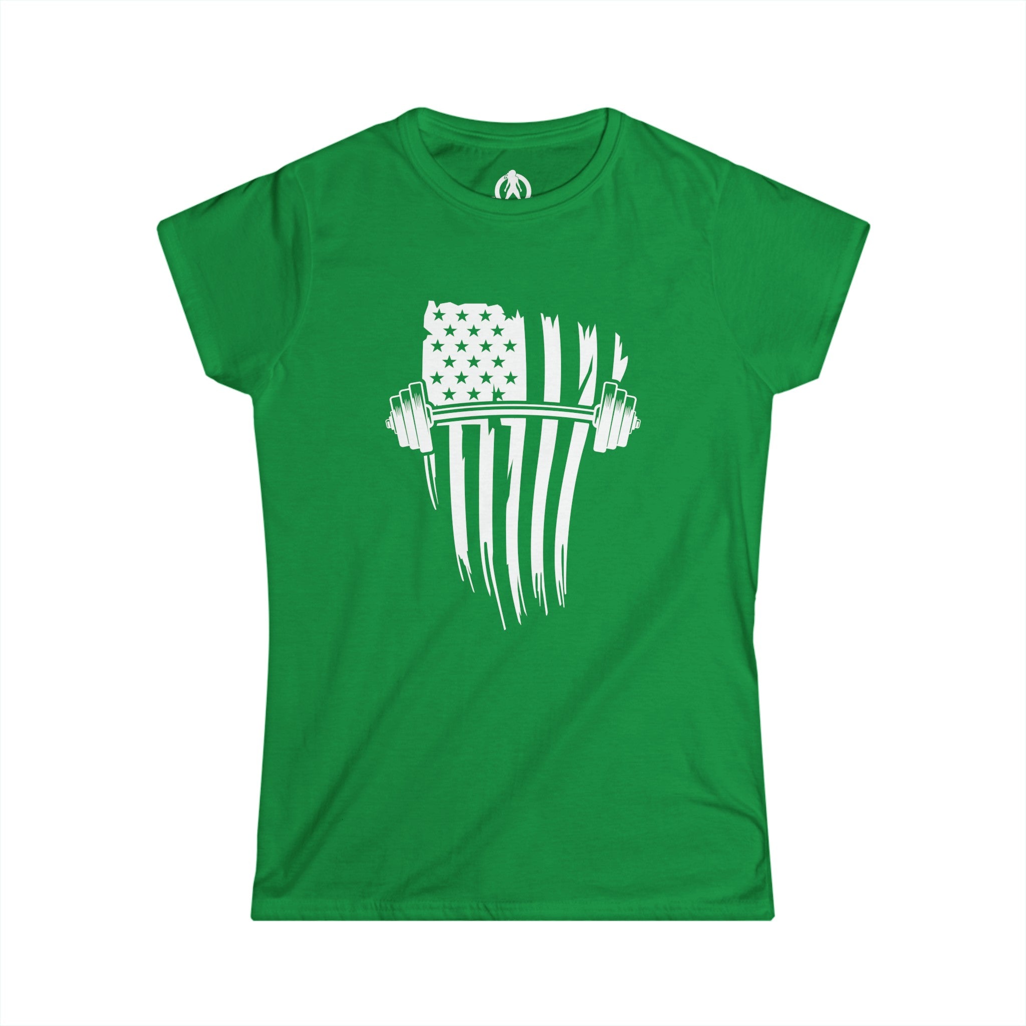 USA Barbell - Women's Softstyle Tee - White Front Logo