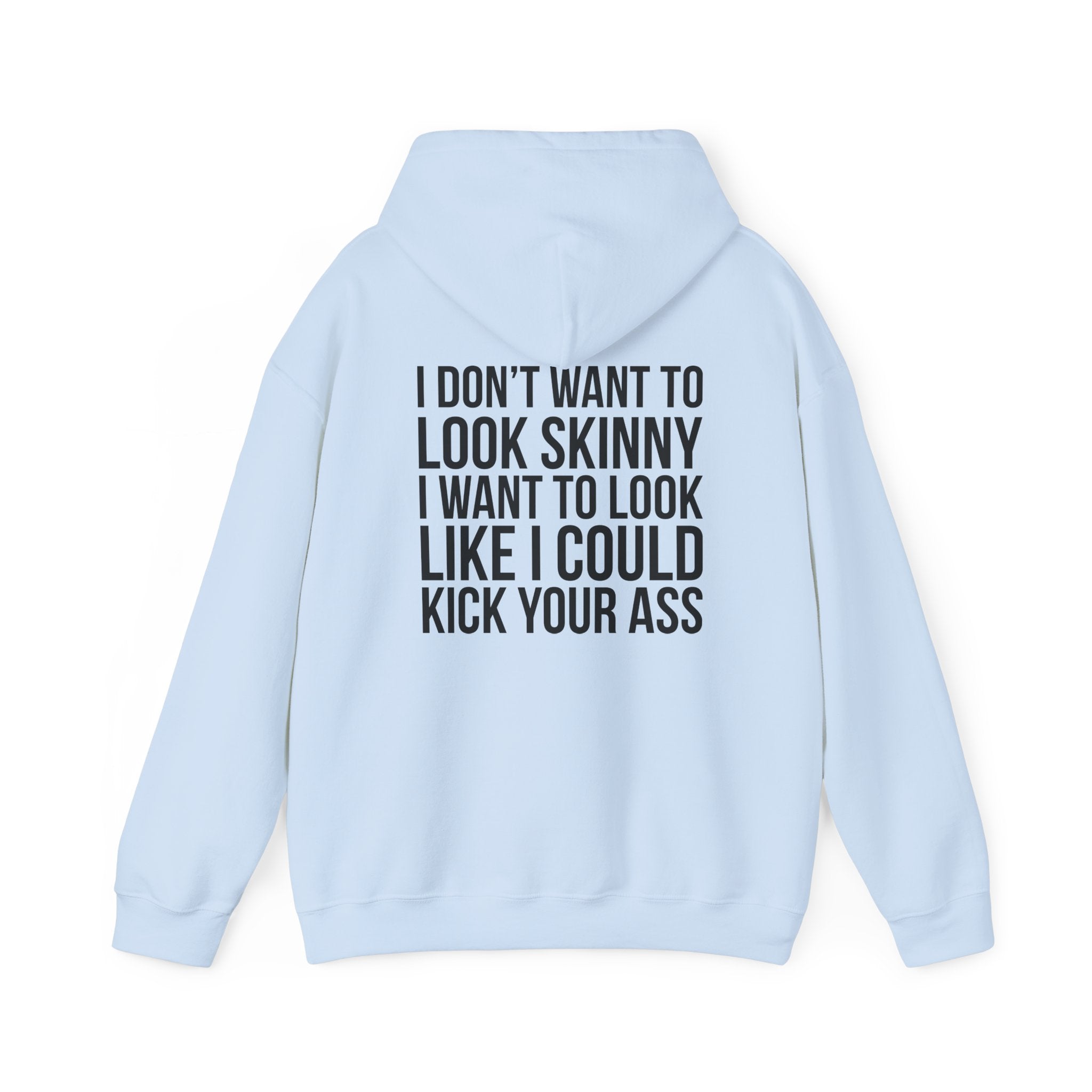Kick Your Ass - Unisex Heavy Blend Hooded Sweatshirt  - Classic White Logo Front & Back