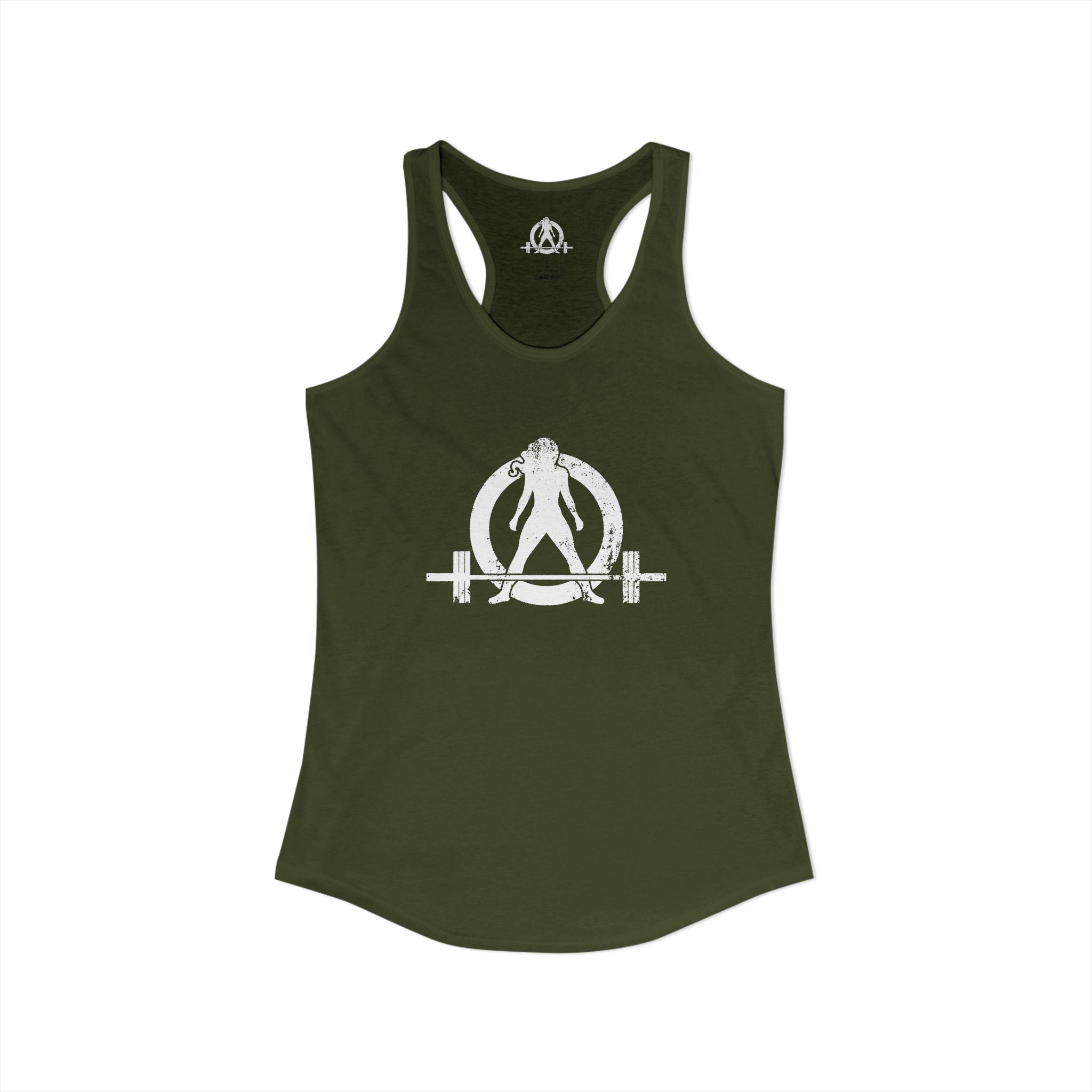 WWLW Distressed White Logo - Racer Back Tank Top - Women's Ideal Racerback Tank - Plain Back