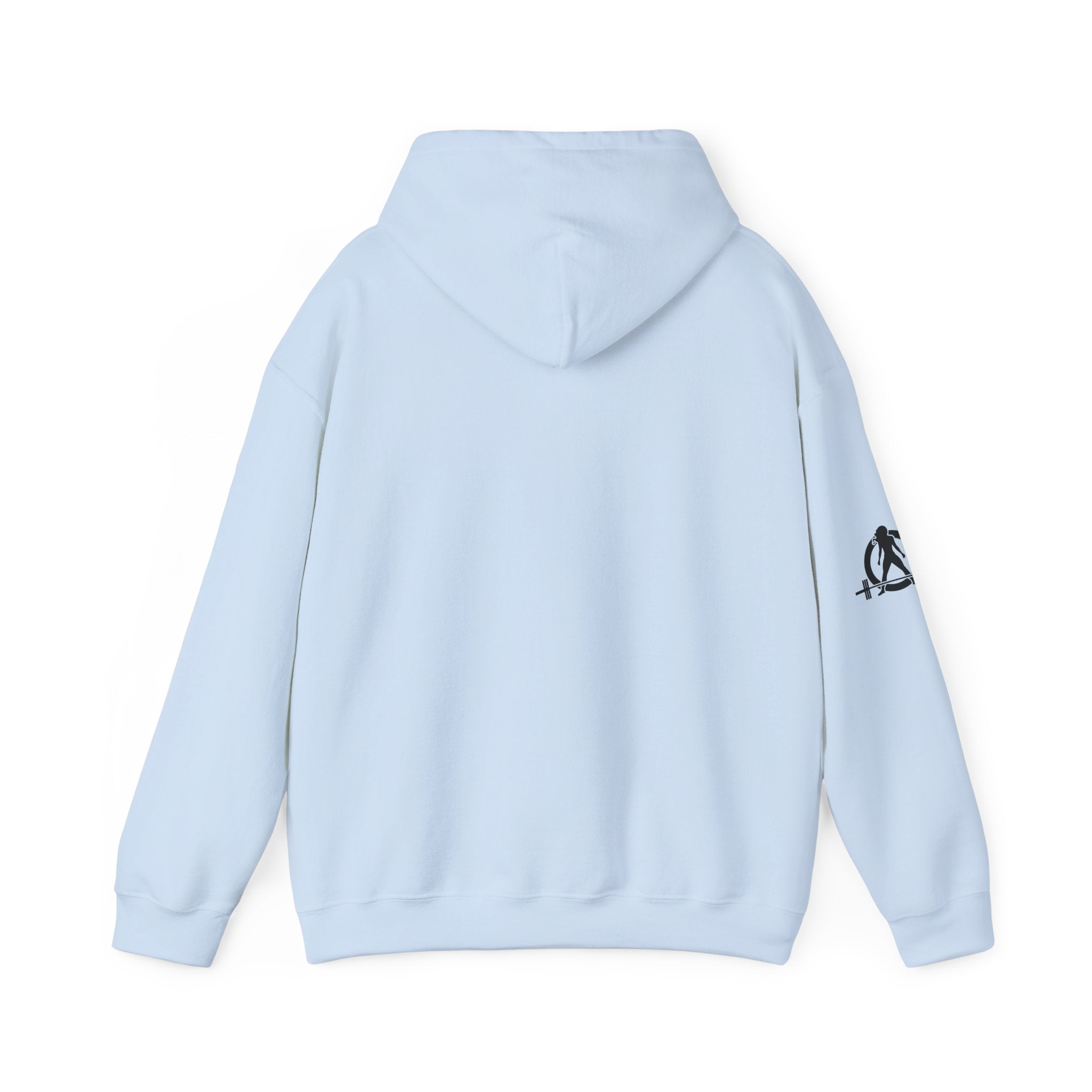 Lift Heavy Run Fast – Unisex Heavy Blend™ Hooded Sweatshirt (Front Black Logo) 🏋️‍♂️🏃‍♀️🖤