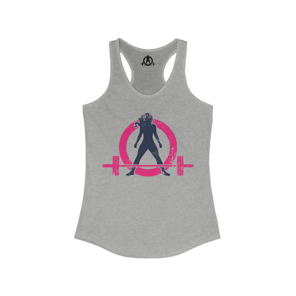 Strong Not Skinny - Color Distressed Logo - Women's Ideal Racerback Tank