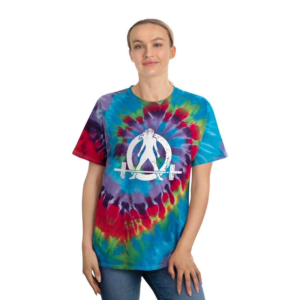 Tie-Dye Tee, Spiral - Distressed White Logo