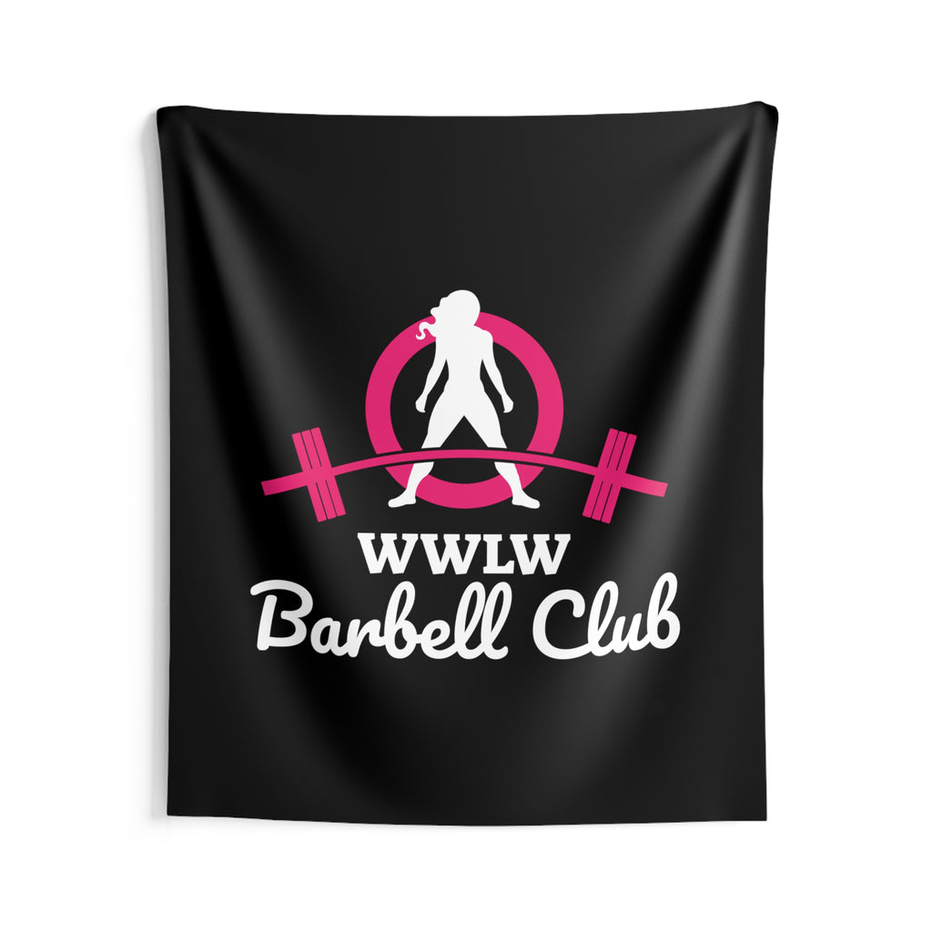 Indoor Wall Tapestries - Black WWLW Barbell Club