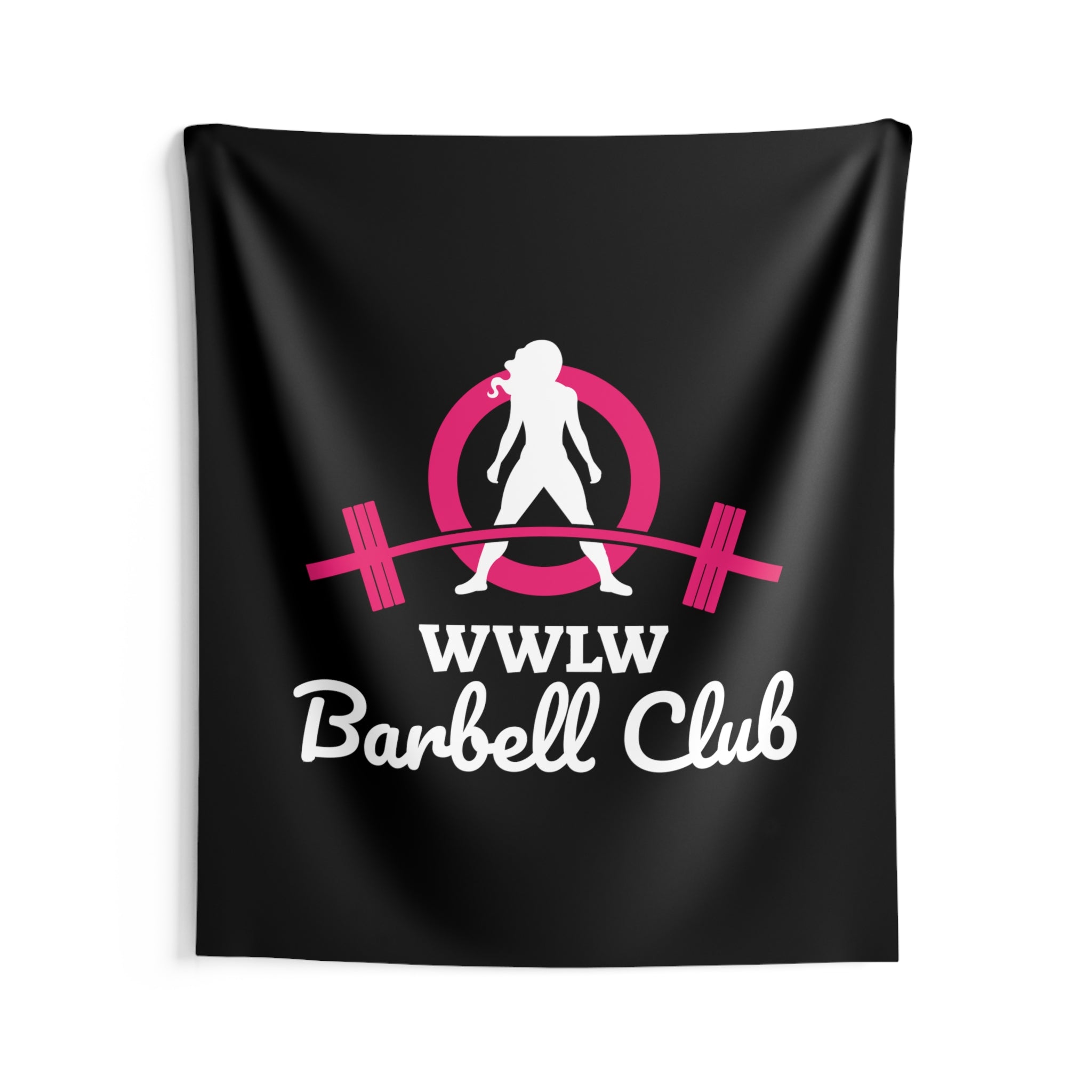 Indoor Wall Tapestries - Black WWLW Barbell Club