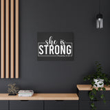 She is Strong - Proverbs 31:25 - Inspirational Canvas Wall Art