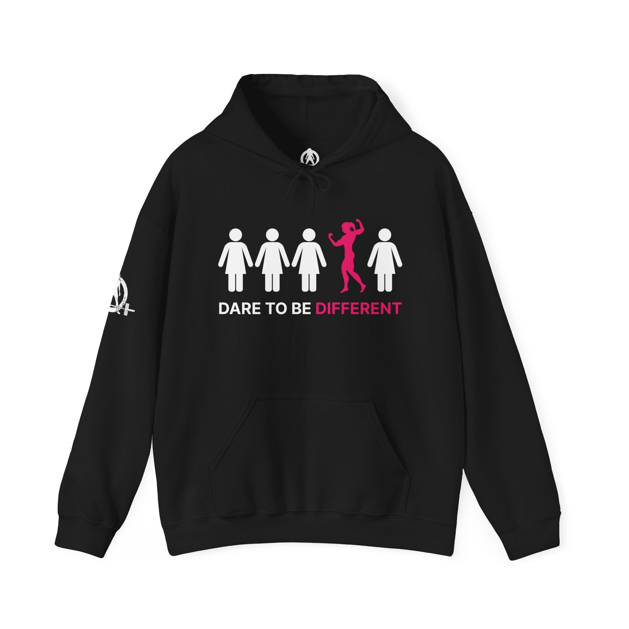 Dare To Be Different Flex - Unisex Heavy Blend Hooded Sweatshirt - White Print on Front & Back