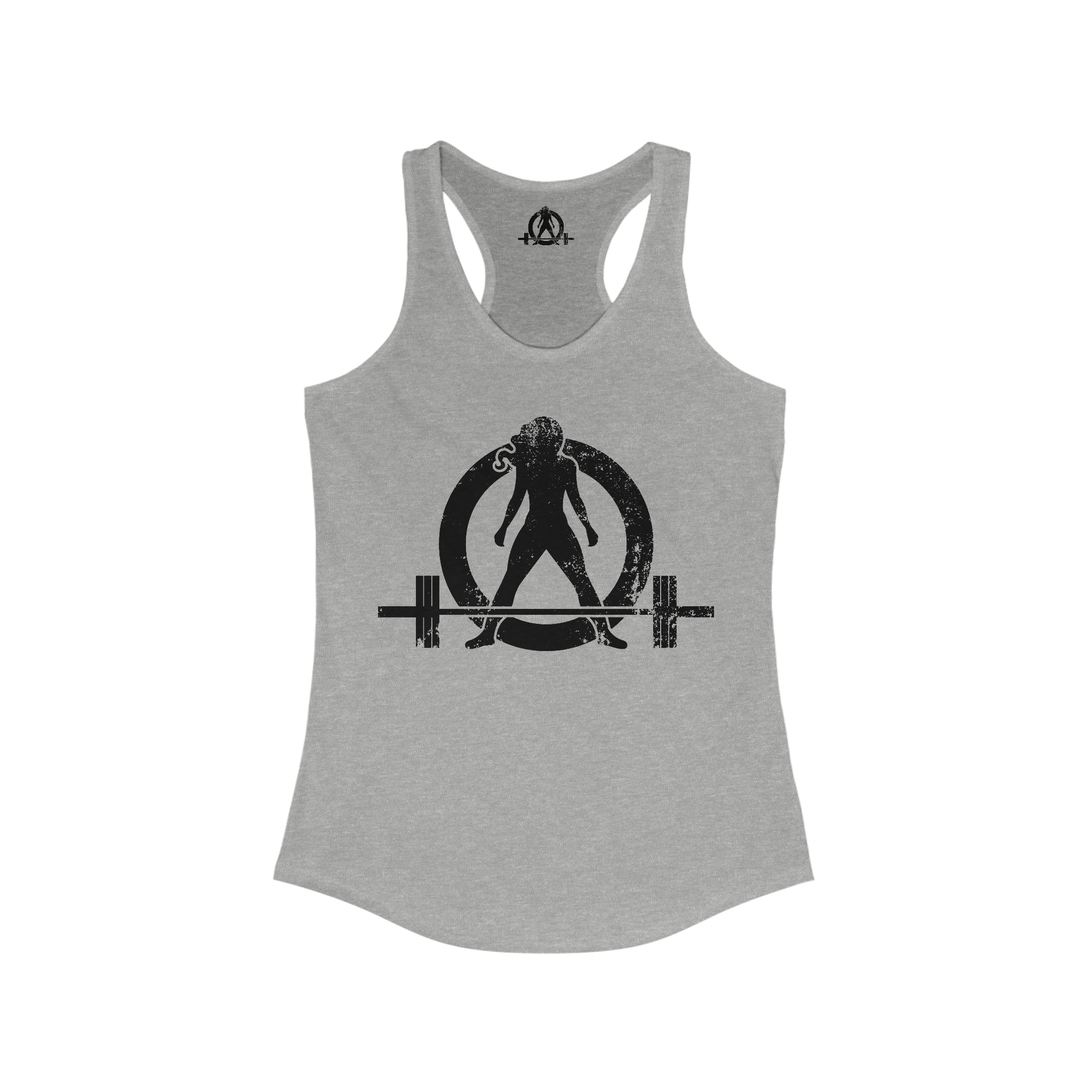 Good Girls Tone, Bad Girls Deadlift - Women's Ideal Racerback Tank - Distressed Dark Logo