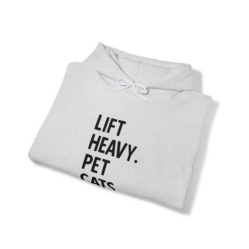 Lift Heavy Pet Cats - Unisex Heavy Blend Hooded Sweatshirt - Black Logo