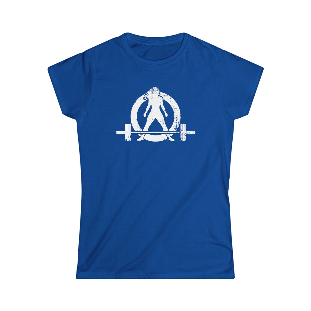 Women's Softstyle Tee - WWLW Distressed Logo - White Logo Front Plain Back