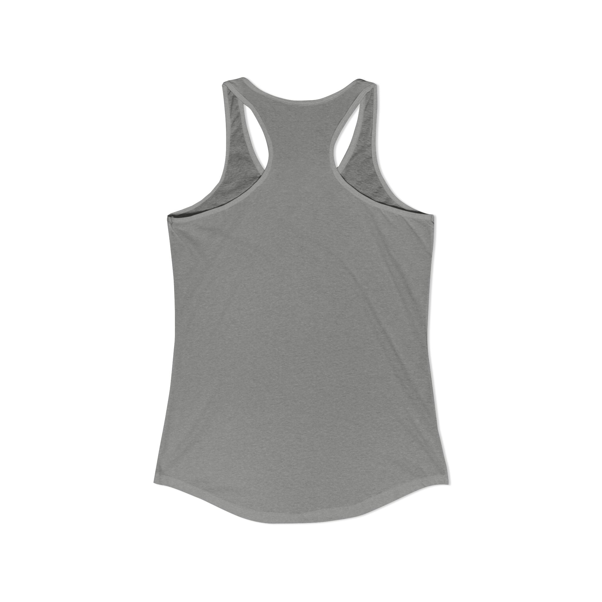 Distressed - Simple - Women's Ideal Racerback Tank - White Distressed Logo Front - Plain Back
