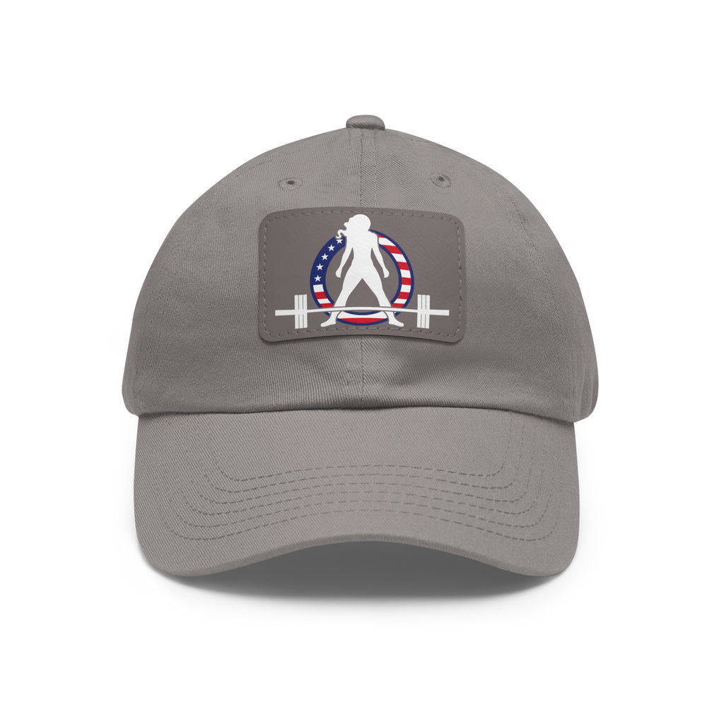 Dad Hat with Leather Patch (Rectangle) - USA Dark Logo