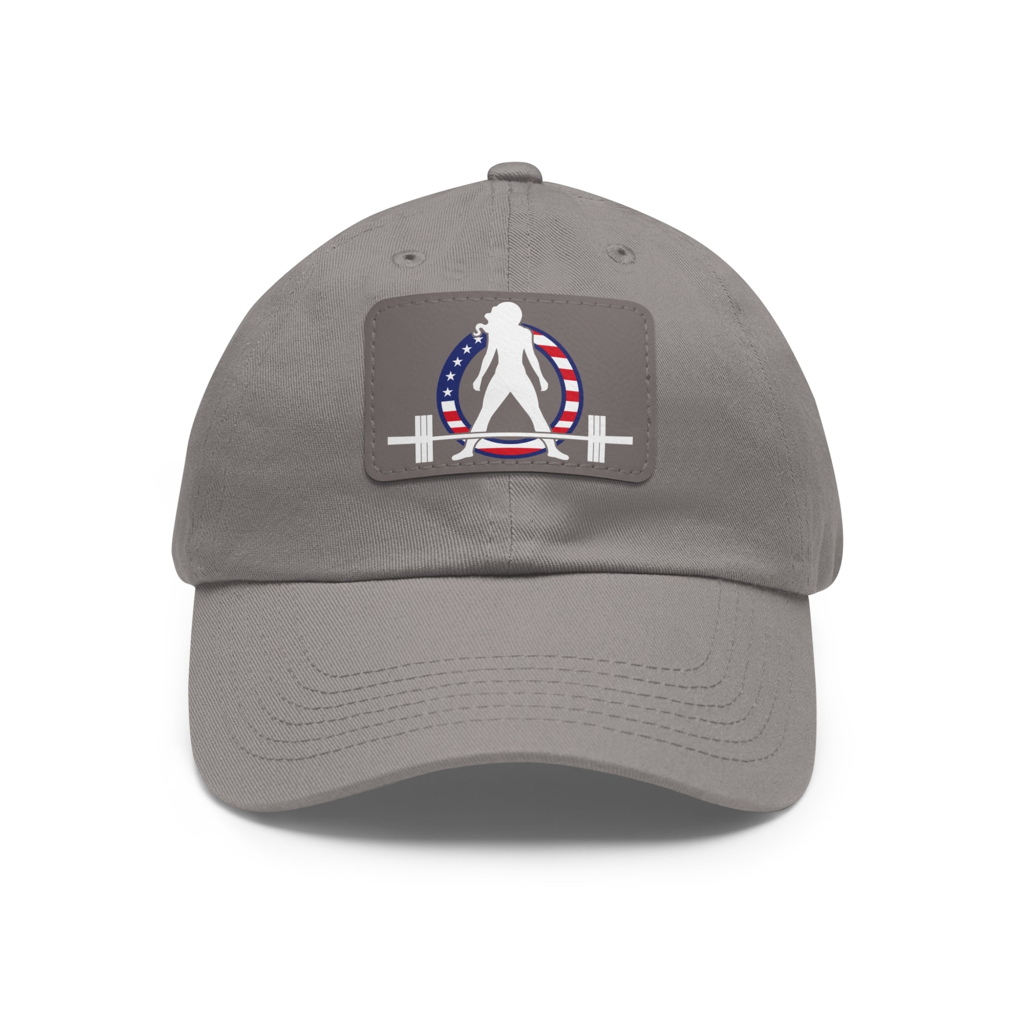 Dad Hat with Leather Patch (Rectangle) - USA Dark Logo